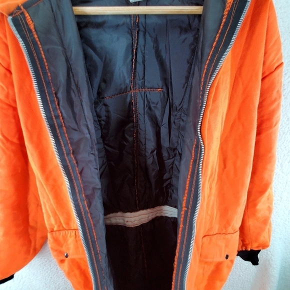 Vtg Coveralls Men XL Orange Hollofil 808 Hunting Workwear 1-Pc USA Made 80s 90s - Picture 14 of 16
